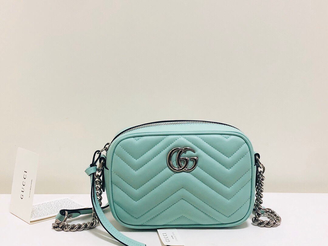 Gucci GG Marmont Matelasse Mini Shoulder Bag 448065 Green